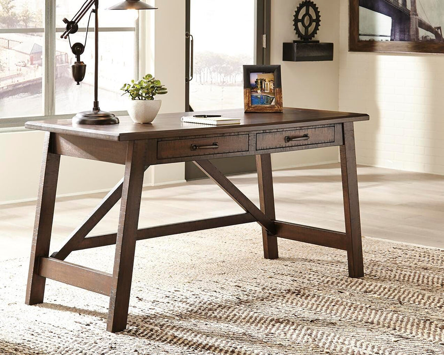 Baldridge Rustic Brown Home Office Large Leg Desk