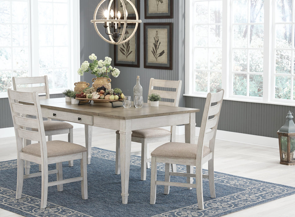 Skempton White/Light Brown Skempton Dining Table and 4 Chairs