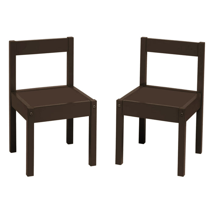 Your Zone Child 3-Piece Table and Chairs Set, in Espresso Age Group 1 to 5 Years Old. - new
