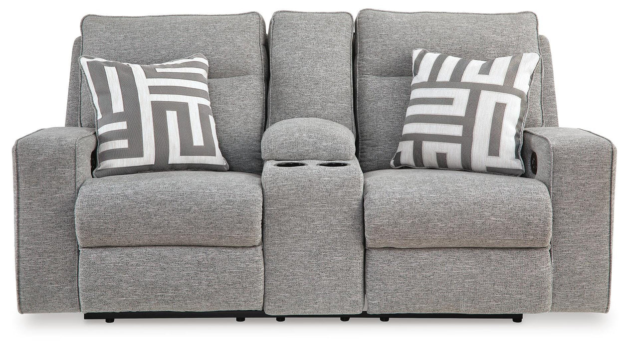 Biscoe Pewter PWR REC Loveseat/CON/ADJ HDRST