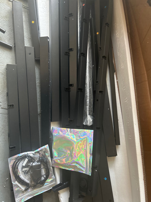 Pinmoco Twin Bed Frame with Dual LED Lights and Charging, Heavy Duty Metal Platform Bed with 16.5'' Large Under Bed Storage Space, Black - new