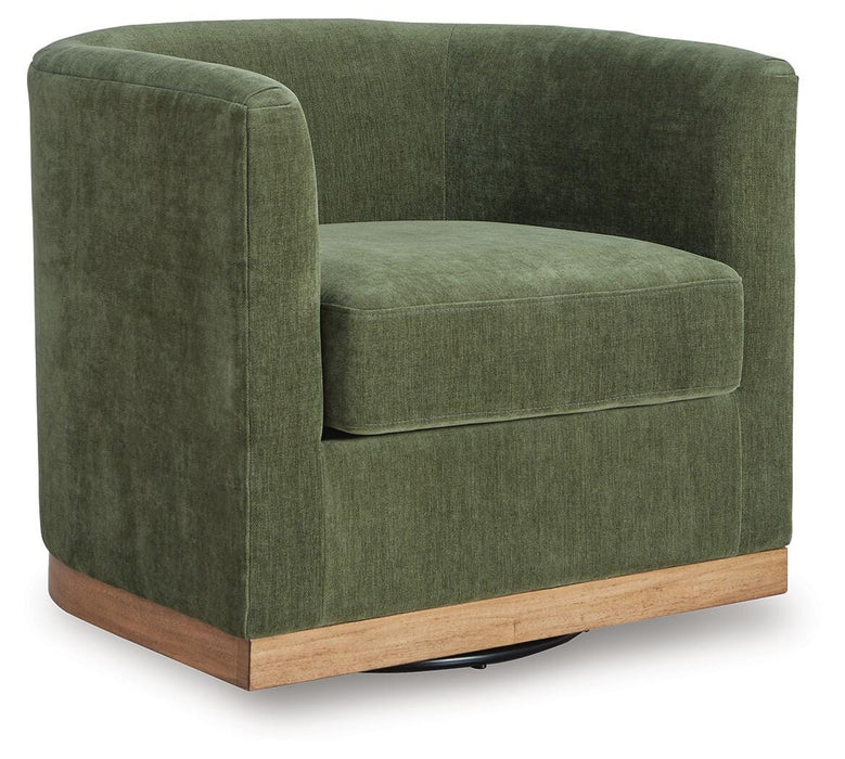Jersonlow Forest Green Swivel Accent Chair