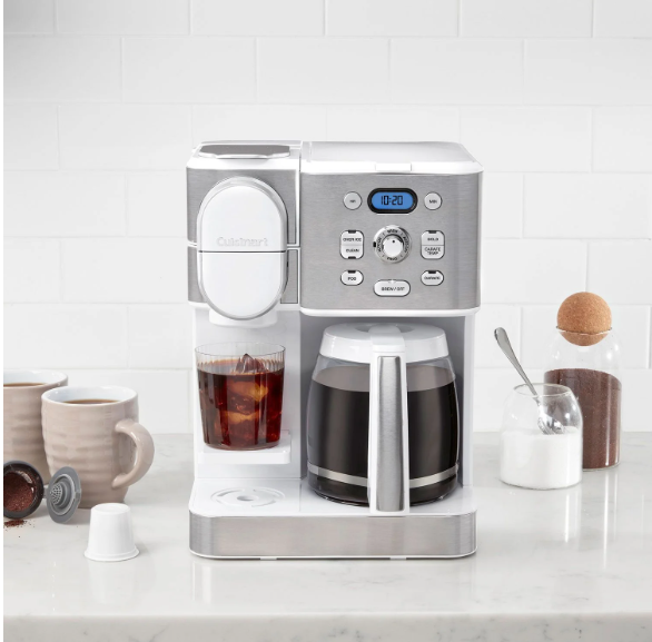 Cuisinart 2-in-1 Coffeemaker, 12 Cup Capacity, Single Serve, Hot or Iced - open_box
