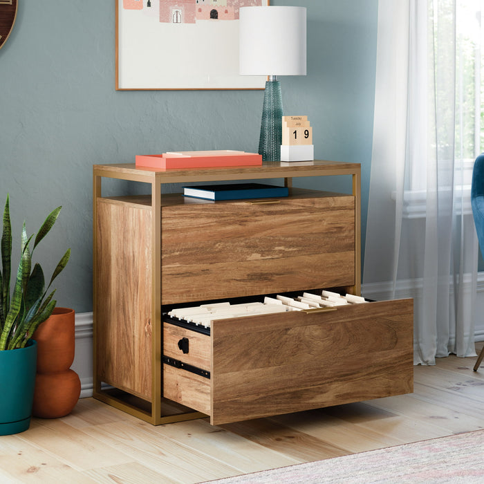 Sauder International Lux Lateral File, Sindoori Mango Finish - open_box