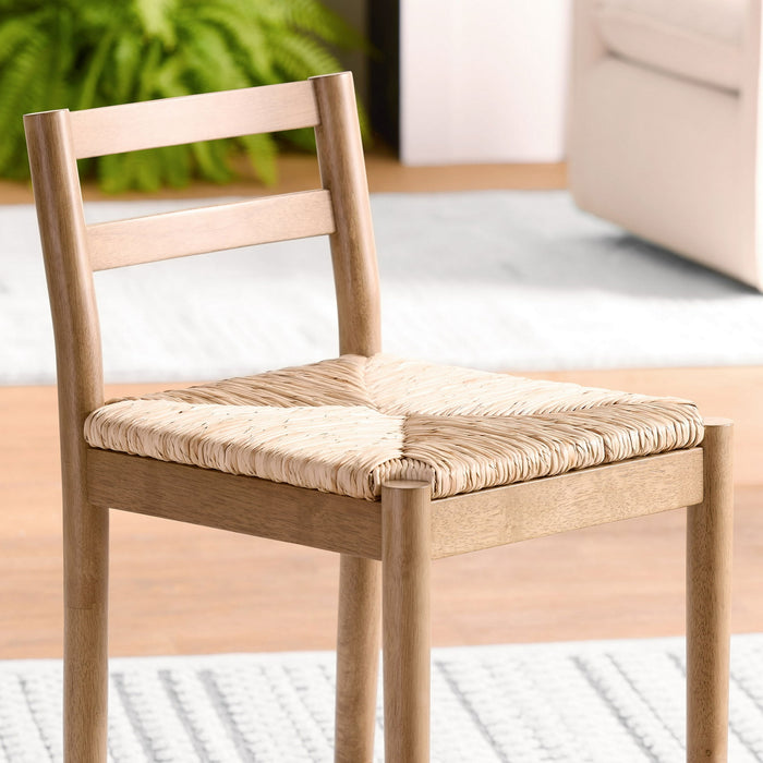 My Texas House Laurel Counter Stools with Woven Seagrass Seat, Kitchen, Warm Brown, 2 Pack - new