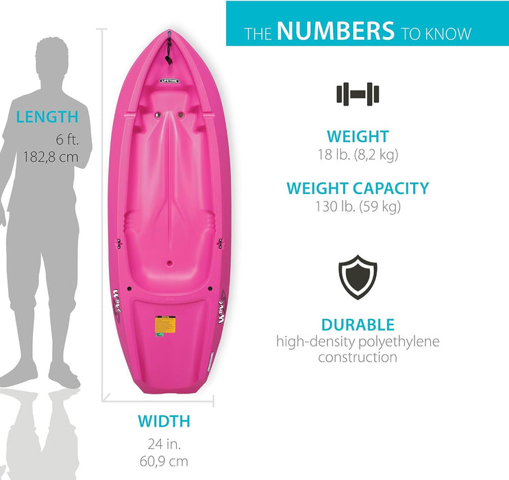 Lifetime Wave 6 ft Youth Kayak, Pink (90098) - new