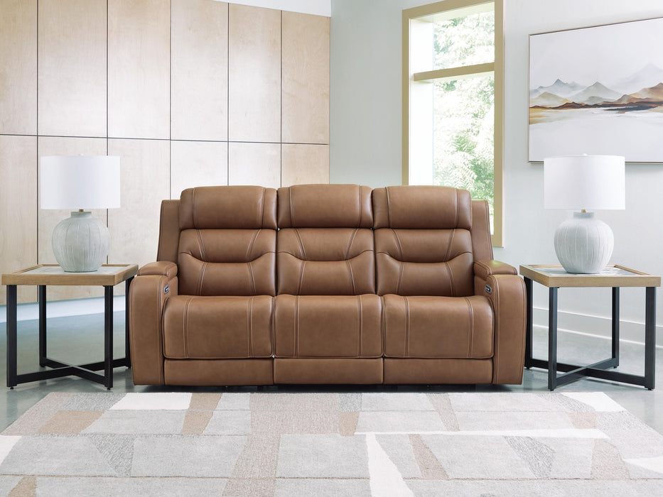 Dreamer Caramel PWR REC Sofa w/Audio Seating