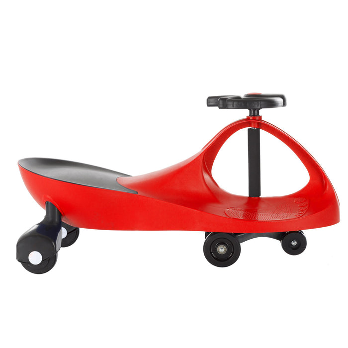 Red Wiggle Car Ride On Toy – No Batteries, Gears or Pedals – Twist, Swivel, Go – Outdoor Ride Ons for Kids 3 Years and Up by Lil’ Rider, Red and Black. - new