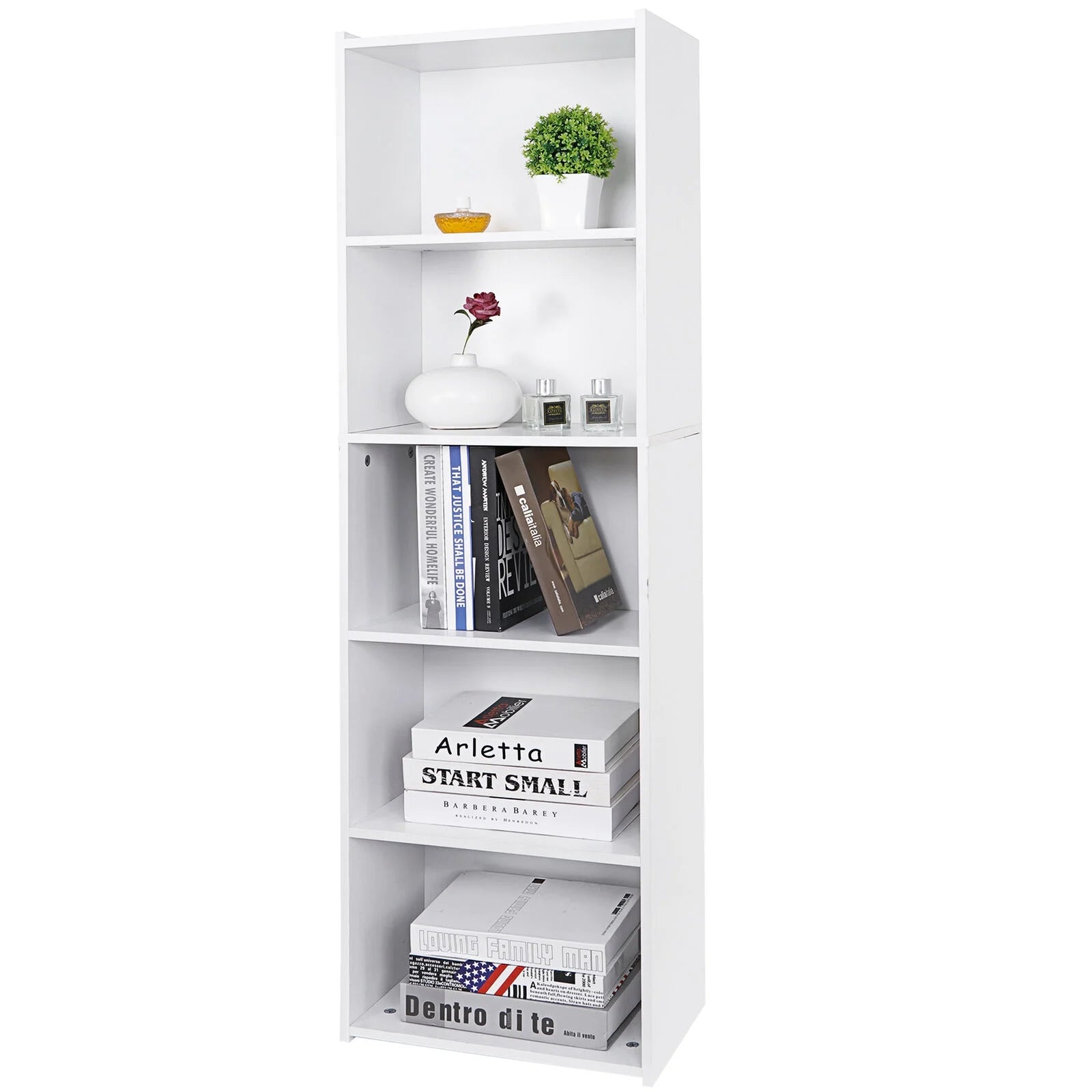 ZENSTYLE 5 Tier Bookcase Bookshelf Storage Wall Shelf Organizer Display Stand Home Office - new