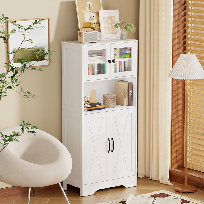 Behost Kitchen Pantry Cabinet with Doors, Storage Shelf for Home, White - new