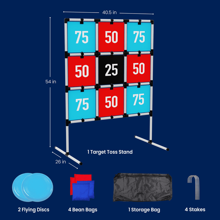 2-in-1 Target Toss, Outdoor Disc & Beanbag Game, Plastic Breakaway Target, for Ages 3 and up, by MinnARK - new