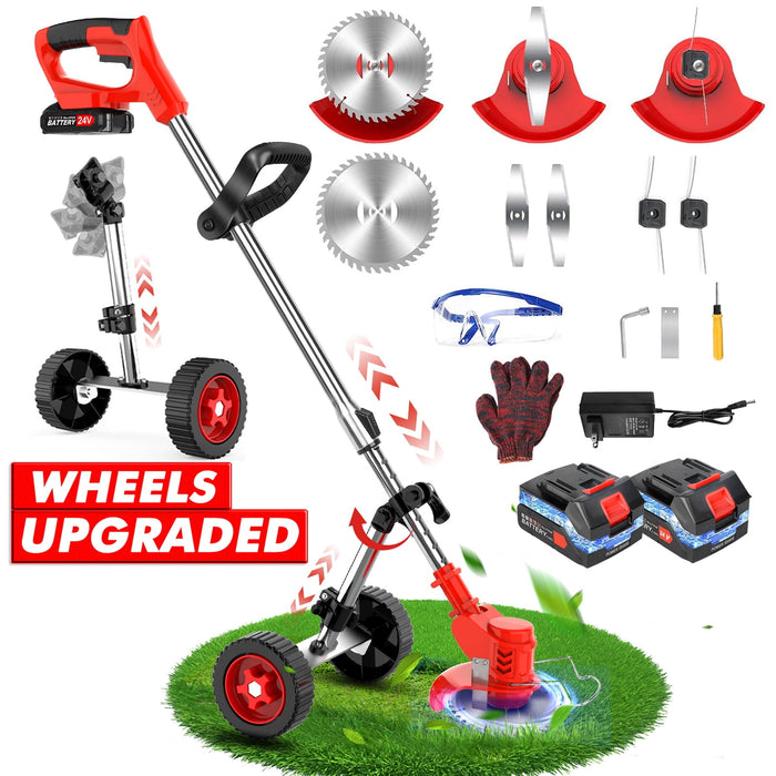 Tanbaby  Cordless Weed Eaters, Electric Grass Trimmer & Edger, Tanbaby 6 inch 3-in-1 Weed Wacker Kit, 2000mAh Battery Powered Weed Wacker for Trimming and Edging