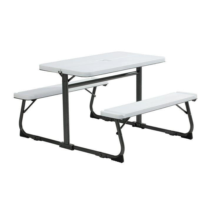 Your Zone Folding Kid's Picnic Activity Table for Ages 3-8, White - new