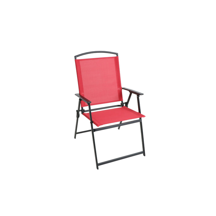 Mainstays Albany Lane Steel 6-Piece Outdoor Dining Set, Red - new