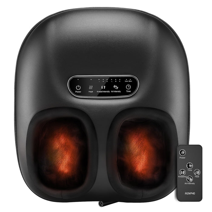 Renpho Shiatsu Foot Massager with Heat for Neuropathy Tired Foot Blood Circulation, FSA HSA Eligible,Black, Birthday Gifts for Mom Dad Men - new