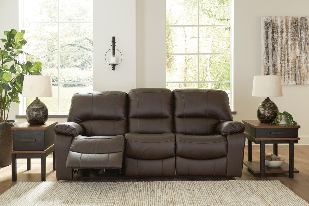 Leesworth Dark Brown Reclining Power Sofa