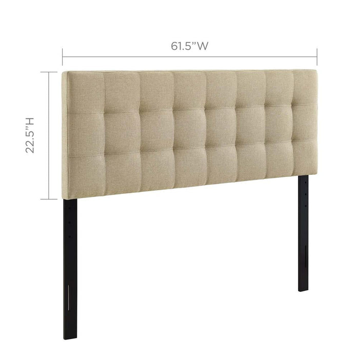 Modway Lily Queen Upholstered Polyester Fabric Headboard in Beige - new