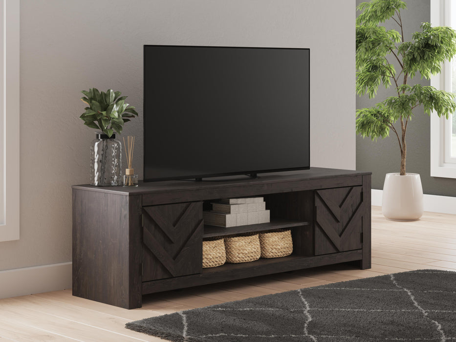Cayboni Black LG TV Stand w/Fireplace Option