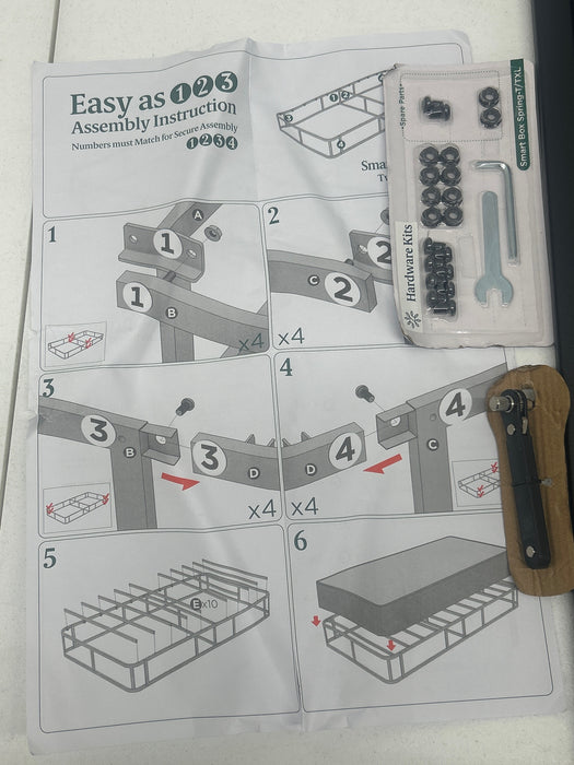 Zinus No Assembly 5" White Metal Box Spring, Twin - new