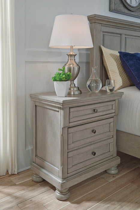 Lettner Light Gray Two Drawer Night Stand