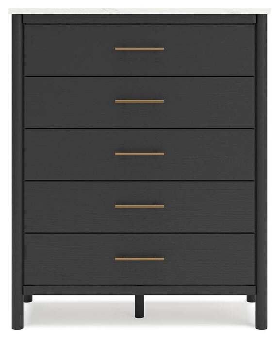 Cadmori Black/White Five Drawer Wide Chest