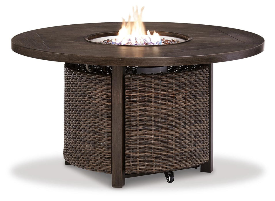 Paradise Trail Medium Brown Round Fire Pit Table