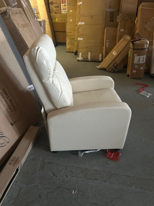 Yaheetech Adjustable PU Leather Recliner Chair with Pocket Spring, Beige - new
