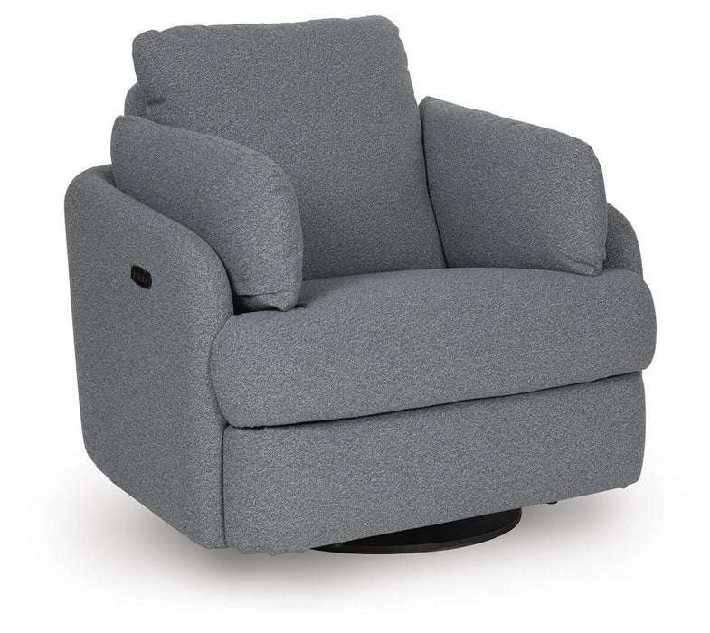 Alainmont Next-Gen Nuvella Salt and Pepper Swivel Power Recliner