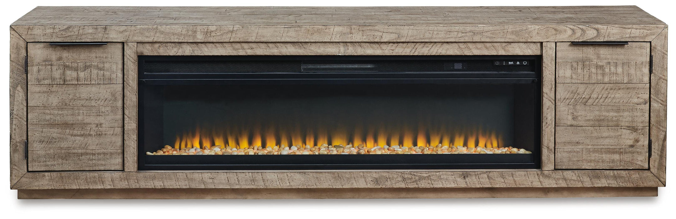 Krystanza Weathered Gray Krystanza TV Stand with Electric Fireplace