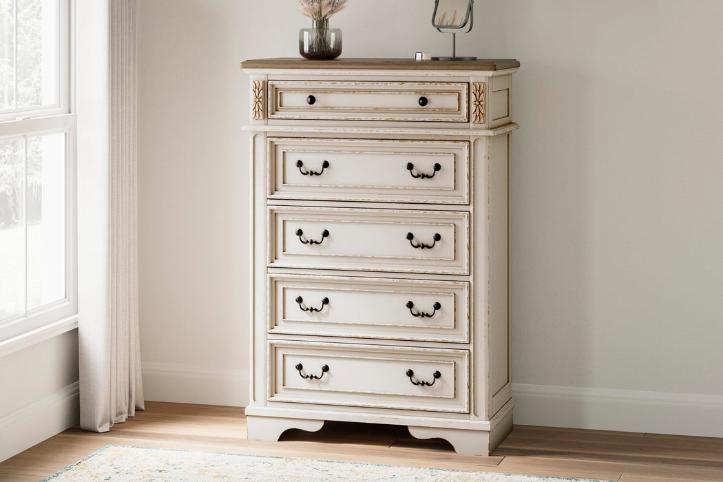 Realyn Two-tone Five Drawer Chest