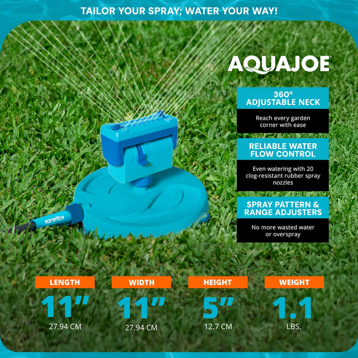 Aqua Joe AJ-OSPR20 Mini Oscillating Sprinkler on Sled Base, Up to 4,250 Square-Foot Coverage - open_box