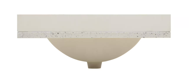 31 in. W x 22 in. D Engineered Solid Surface White Rectangular Single Sink Vanity Top in Silver Ash - open_box