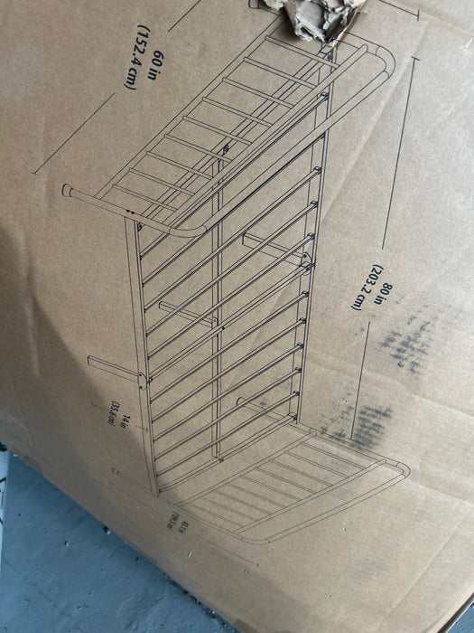 DHP Wallace Metal Platform Bed Frame with Headboard, Queen, White - new