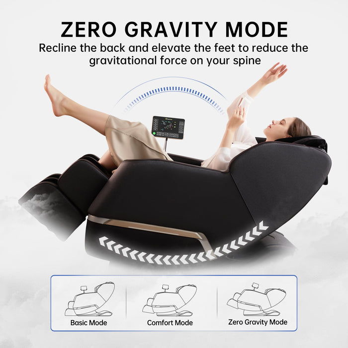 Real Relax Full Body Zero Gravity Shiatsu Recliner Electric Massage Chair, Black - new