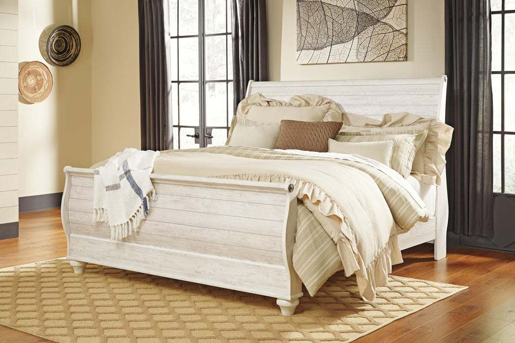 Willowton Whitewash Willowton Queen Sleigh Bed