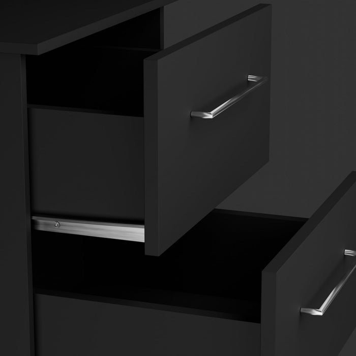 Set of 2 Kappesberg Jolyne 2-Drawer Nightstand, Modern Black Bedroom Storage - open_box