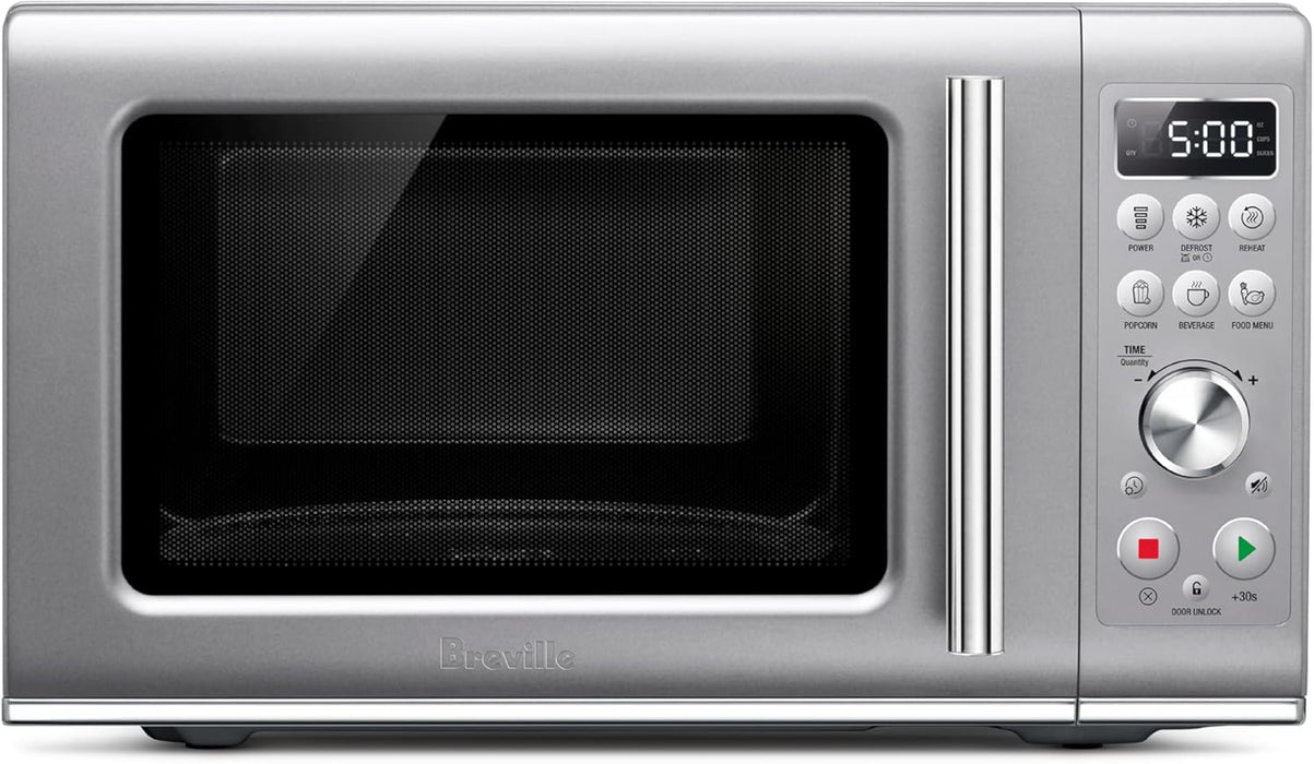 Breville BMO650SIL Compact Wave Soft Close Countertop Microwave Oven, Silver - new