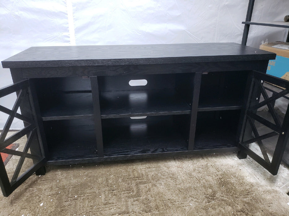 Henn&Hart Rectangular TV Stand for TV's up to 55" in Black, TV Stands for the Living Room - new