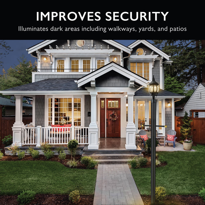 80-Inch Outdoor Lamp Post - Lamp Posts Outdoor Lighting for Driveways, Porches, Pathways, and Patios - Direct Burial Outdoor Post Light in Black, Design House WM750181 - open_box