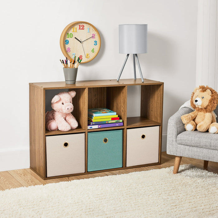 Mainstays 6 Cube Storage Organizer, Warm Walnut - open_box