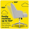 Serta - Leighton Modern Upholstered Home Office Chair with Memory Foam - Cloud Gray - Woven Fabric - open_box