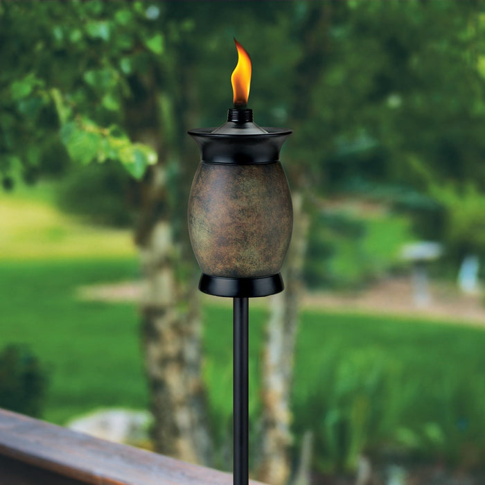TIKI® Brand Convertible 64 Inch TIKI Torch Resin Jar Brown, Stone,1112155 - new
