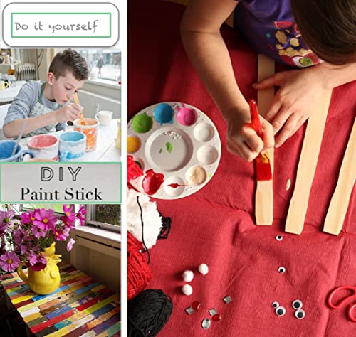 WoodU Paint Craft Sticks 21"- Bamboo Wax Sticks, Natural Wood Popsicle Sticks for Home, Office - Hard Wood Stirrers - Wooden Craft Sticks Mixing Paddles for Epoxy or Resin & Garden Sign - ne