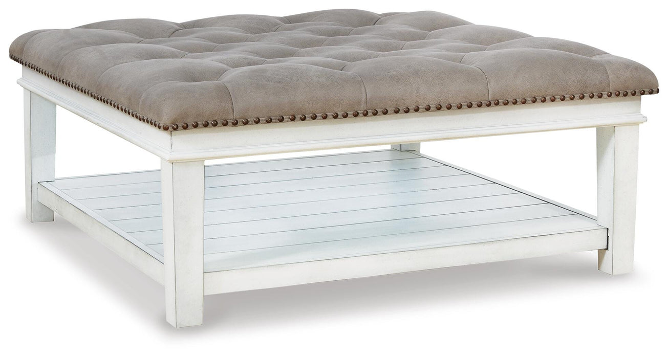 Kanwyn Grayish Brown/White UPH Ottoman Cocktail Table