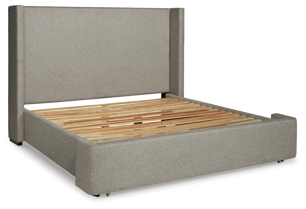 Fawnburg Gray Fawnburg Queen Upholstered Storage Bed