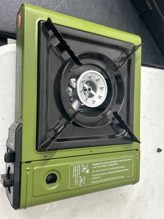 Ozark Trail Outdoor Butane Griddle, 7650 BTU, 15"x12" Cast Aluminum Griddle Fits 4 Burgers, CSA Approved, Green Color - new