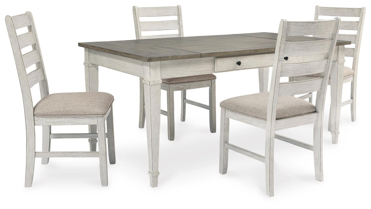 Skempton White/Light Brown Skempton Dining Table and 4 Chairs