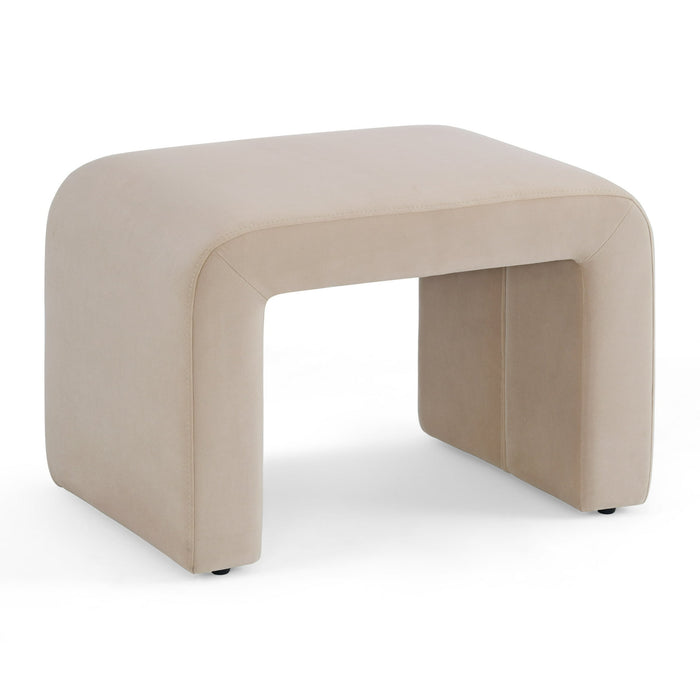 Better Homes & Gardens Juliet Velvet Waterfall Ottoman, Beige - new