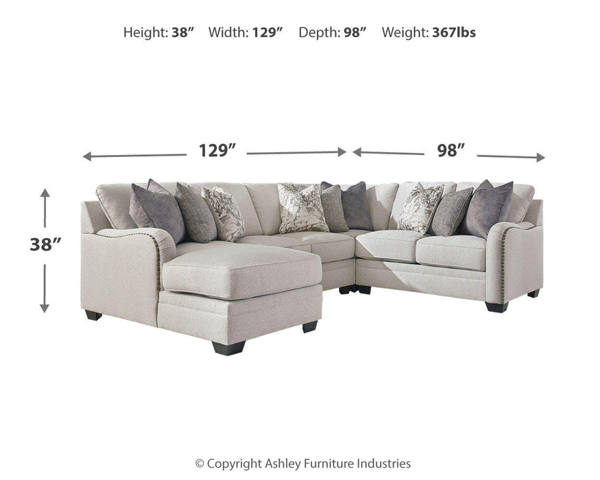 Dellara Chalk Dellara 4-Piece Sectional with Chaise
