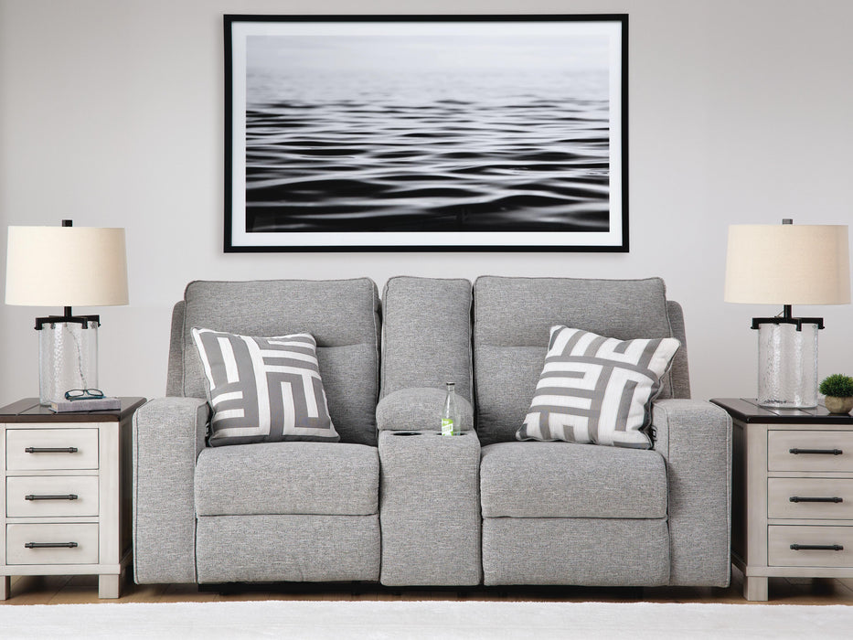 Biscoe Pewter PWR REC Loveseat/CON/ADJ HDRST